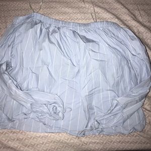 Off Shoulder Striped Crop Top